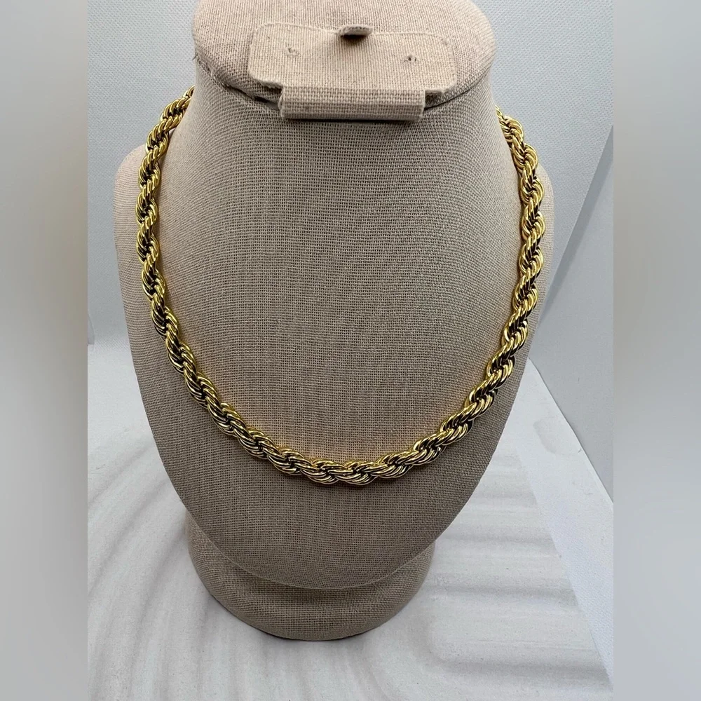 Necklace Twisted Rope Chain Style Simple Style Solid‎ Steel 18K Gold